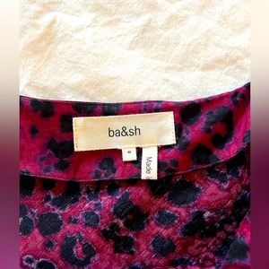 ba&sh Purple Leopard Print Silk Skirt Size Medium